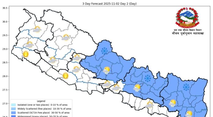 कमजोर बन्यो ‘मोन्था चक्रवात’को प्रभाव, आजदेखि मौसम खुल्दै जाने
